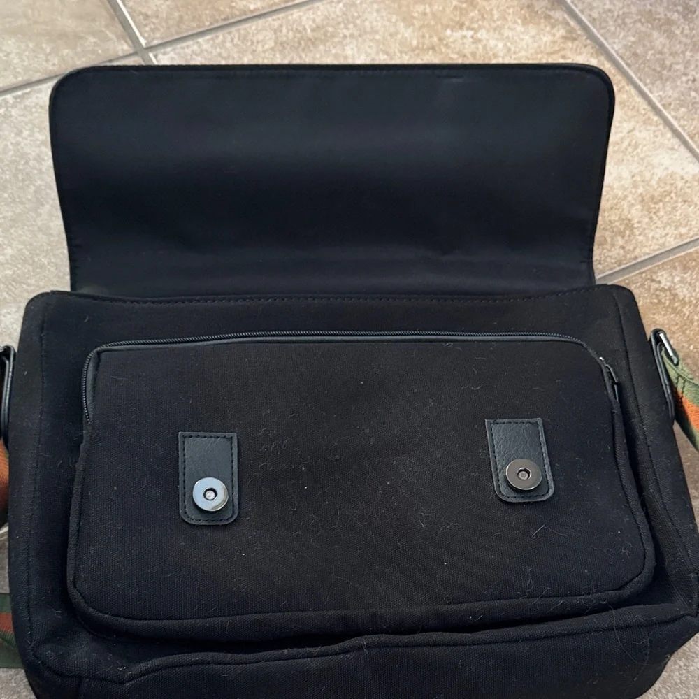 Wizarding World Of Harry Potter Black Messenger/Laptop Bag with Striped Strap
